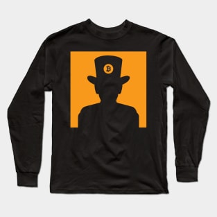 yellow Silhouette Bitcoin Gentleman Long Sleeve T-Shirt